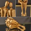 Abstract Golden Sculpture &amp; Figurines for Interior Resin Figure Statue Modern Home Decor Desk Accessories Nordic Room Decoration - Embrace