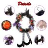 Halloween Witch Wreath Pumpkin Door Decorations Artificial Party Hanging Handmade Wreath Garland - Multi-Color