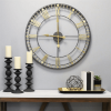 Stratton Home Decor 31.50" Oversized Industrial Austin Wall Clock in Gold - Stratton Home Decor