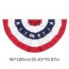 1pc Printed Stripes Stars USA Pleated Fan Bunting Half Banner Flag For July 4th Independence Day Decoration USA Pleated Fan Flag - Flag 17.72*35.43inc