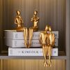 Abstract Golden Sculpture &amp; Figurines for Interior Resin Figure Statue Modern Home Decor Desk Accessories Nordic Room Decoration - Flowers