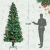 7.5ft Pre-Lit Fiber Optical Christmas Tree with Colorful Lights and 300 Branch Tips - as picture