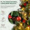 6.5ft Pre-Lit Artificial Flocked Christmas Tree with 350 LED Lights&1200 Branch Tips,Pine Cones& Berries - as picture