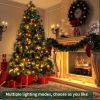 6.5ft Pre-Lit Artificial Flocked Christmas Tree with 350 LED Lights&1200 Branch Tips,Pine Cones& Berries - as picture