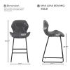 Set of 2, Leather Bar Chair with High-Density Sponge, PU Chair Counter Height Pub Kitchen Stools for Dining room,homes,bars, kitchens,Gray - as Pic