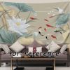 Chinese Lotus Carp Bedroom Tapestry TV Backdrop Tapestry Living Room Tapestry Decoration; 39x51 inch - Default