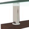 Rectangle Walnut Glass Coffee Table;  Clear Coffee Table;  Modern Side Center Tables for Living Room;   Living Room Furniture - Walnut