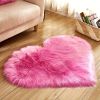 1pc Heart-Shaped Faux Sheepskin Area Rug - Soft and Plush Carpet for Home, Bedroom, Nursery, and Kid's Room - Perfect for Home Decor and Comfort - Pur