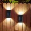 2pcs Waterproof Solar Light Warm White 3000K, Outdoor Solar Wall Light For Backyards, Patios, Deck Railings, Stair Railings, Pools, Walls - Garden Lig