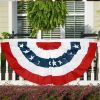 1pc Printed Stripes Stars USA Pleated Fan Bunting Half Banner Flag For July 4th Independence Day Decoration USA Pleated Fan Flag - Flag 35.43*70.87inc