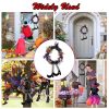 Halloween Witch Wreath Pumpkin Door Decorations Artificial Party Hanging Handmade Wreath Garland - Multi-Color