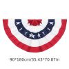 1pc Printed Stripes Stars USA Pleated Fan Bunting Half Banner Flag For July 4th Independence Day Decoration USA Pleated Fan Flag - Flag 35.43*70.87inc