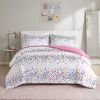 Rainbow Iridescent Metallic Dot Comforter Set - as Pic