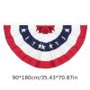 1pc Printed Stripes Stars USA Pleated Fan Bunting Half Banner Flag For July 4th Independence Day Decoration USA Pleated Fan Flag - Flag 35.43*70.87inc