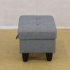 Grey Linen Living Room Sofa Ottoman - Grey