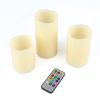 3Pcs Flameless Candles Votive Candles Wireless Battery Operated LED Flickering Candles w/ Remote Control Timer - Ivory