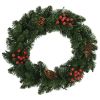 Christmas Wreaths 2 pcs with Decoration Green 1 ft - Green