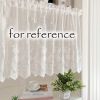 Flower Lace White Half Curtain Short Curtain Doorway Curtain Gauze Rustic Kitchen Partition Curtain Tier Cafe Curtain,59x23 inch - Default