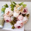 1pc, Realistic Peony Silk Flowers for Home Decor and Weddings - DIY Craft and Bridal Bouquet - Indoor and Outdoor Decoration - Champagne