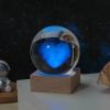 Cosmos Series Crystal Ball Night Lights; Milky Way; Moon; Desktop Bedroom Small Ornaments; Creative Valentine's Day Gifts Birthday Gifts - 8cm Solar S