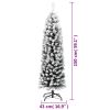 Slim Artificial Christmas Tree with Flocked Snow Green 5 ft PVC - Green