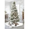 Christmas Tree Skirt, Jacquard Cashmere Snow Flake Xmas Holiday Decoration Ornament - White 1 - 90cm