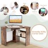 Home Office Workstation Corner Computer Desk  - Brown B