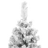 Slim Artificial Christmas Tree with Flocked Snow Green 5 ft PVC - Green