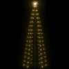 Christmas Cone Tree Warm White 100 LEDs Decoration 2x6 ft - White