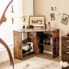 Home Office Workstation Corner Computer Desk  - Brown B