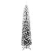 Slim Artificial Christmas Tree with Flocked Snow Green 7 ft PVC - Green