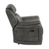 Classic Brownish Gray 1pc Reclining Chair Plush Comfort Pillow-Top Arms Vertical Tufting Solid Wood Transitional Living Room Furniture - as Pic