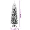 Slim Artificial Christmas Tree with Flocked Snow Green 7 ft PVC - Green