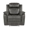 Classic Brownish Gray 1pc Reclining Chair Plush Comfort Pillow-Top Arms Vertical Tufting Solid Wood Transitional Living Room Furniture - as Pic