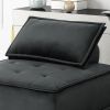 Anna 40" Black Velvet Armless Lounge Chair - as Pic