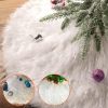 White Christmas Tree Skirt Base Faux Fur Xmas Floor Mat Ornaments Decoration - 78cm