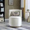 360¬∞ Swivel Accent Chair with Storage Function, Velvet Curved Chair with Gold Metal Base for Living Room, Nursery, Bedroom [Video] - as Pic