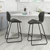 Set of 2, Leather Bar Chair with High-Density Sponge, PU Chair Counter Height Pub Kitchen Stools for Dining room,homes,bars, kitchens,Gray - as Pic