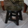 Carved Wooden Step Stool, Queen Bee, Espresso - as Pic