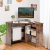 Home Office Workstation Corner Computer Desk  - Brown B