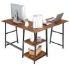 Home Office Workstation Corner Computer Desk  - Brown C