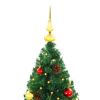 Artificial Pre-lit Christmas Tree with Baubles Green 7 ft - Green