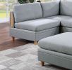 Living Room Furniture Armless Chair Light Grey Dorris Fabric 1pc Cushion Armless Chair Wooden Legs - as Pic