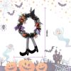 Halloween Witch Wreath Pumpkin Door Decorations Artificial Party Hanging Handmade Wreath Garland - Multi-Color