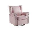 ACME Tamaki Swivel Chair w/Glider , Pink Fabric LV00923 - as Pic