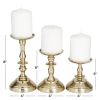 DecMode 3 Candle Gold Aluminum Pillar Candle Holder, Set of 3 - DecMode