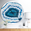 Designart 'Blue Agate Crystal' Metal Wall Clock (Size: 23" x 23") - Designart