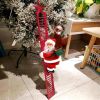 Electric Climbing Ladder Santa Claus Music Doll Christmas Ornament Decoration For Home Christmas Tree Hanging Decor NewYear Gift - White Ladder