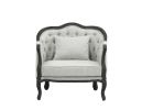 ACME Samael Chair w/Pillow, Gray Linen & Dark Brown Finish LV01129 - as Pic