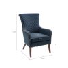 27" Accent Chair,Wood High-Density Foam Modern Style For Living Room, Blue - as Pic